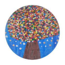 Abstracte kleurrijke boom snijplank