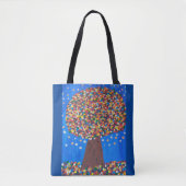 Abstracte kleurrijke boom tote bag (Voorkant)