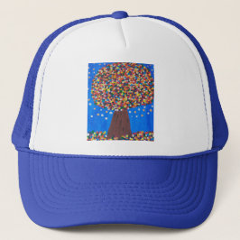 Abstracte kleurrijke boom trucker pet