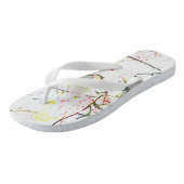 Abstracte kleurrijke boomvertakkingen op wit ontwe teenslippers (Schuin)