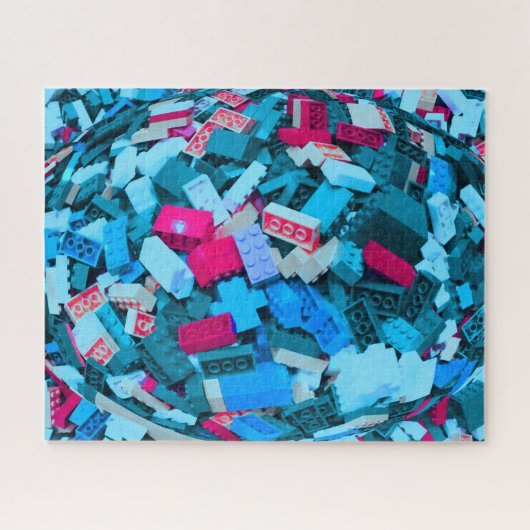 Abstracte kleurrijke bouwstenen legpuzzel (Horizontaal)