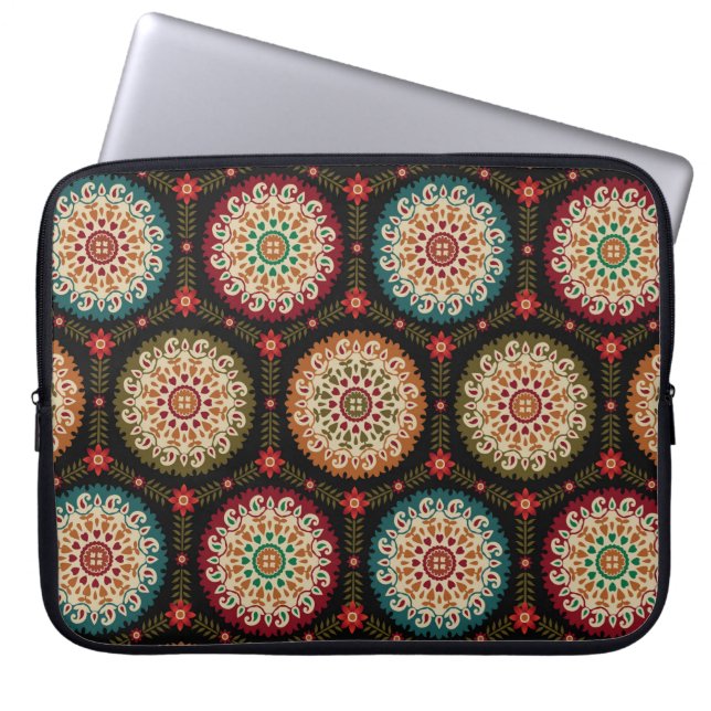 abstracte kleurrijke cirkelbundel achtergrond laptop sleeve (Voorkant)