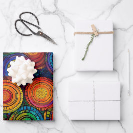 Abstracte kleurrijke cirkels Inpakpapier