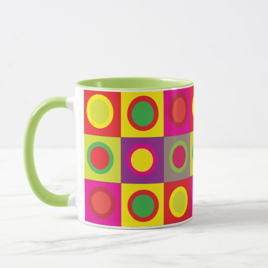 Abstracte kleurrijke cirkels mok (Links)