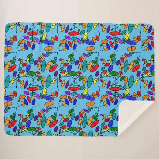 Abstracte kleurrijke cirkels sherpa deken (Voorkant (horizontaal))