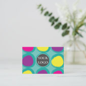 Abstracte kleurrijke cirkels visitekaartje (Staand voorkant)