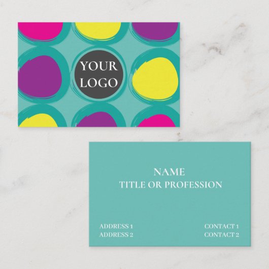 Abstracte kleurrijke cirkels visitekaartje (Voorkant / Achterkant)