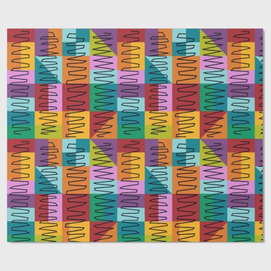 Abstracte, kleurrijke design cadeaupapier (Vlak)