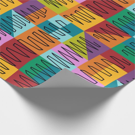 Abstracte, kleurrijke design cadeaupapier (Hoek)