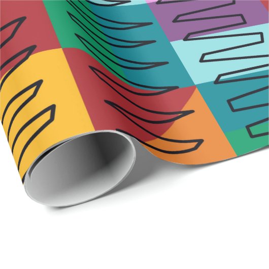 Abstracte, kleurrijke design cadeaupapier (Rol Hoek)