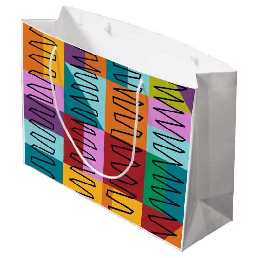 Abstracte, kleurrijke design groot cadeauzakje (Achterkant Gekanteld)