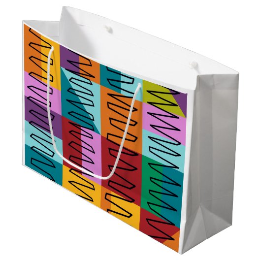 Abstracte, kleurrijke design groot cadeauzakje (Voorkant Gekanteld)