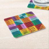 Abstracte, kleurrijke design kartonnen onderzetters (Schuin)