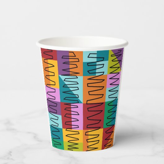 Abstracte, kleurrijke design papieren bekers (Achterkant)
