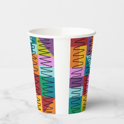 Abstracte, kleurrijke design papieren bekers (Links)