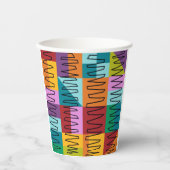 Abstracte, kleurrijke design papieren bekers (Voorkant)