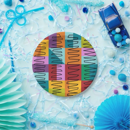 Abstracte, kleurrijke design papieren bordje (Feest)
