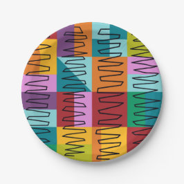 Abstracte, kleurrijke design papieren bordje