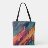 Abstracte kleurrijke diagonale lijnen en vormen tote bag (Achterkant)