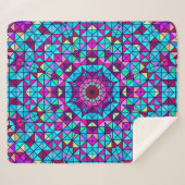 Abstracte kleurrijke digitale decoratieve ventilat sherpa deken (Voorkant (horizontaal))