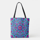 Abstracte kleurrijke digitale decoratieve ventilat tote bag (Achterkant)