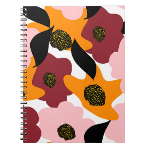 Abstracte kleurrijke doodles bloemen en bladeren a notitieboek