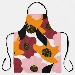Abstracte kleurrijke doodles bloemen en bladeren a schort
