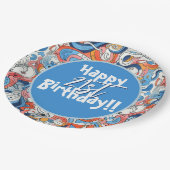 Abstracte kleurrijke doodles papieren bordje (Gekanteld)