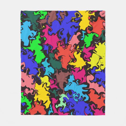 Abstracte kleurrijke draai / fleece deken (Voorkant)