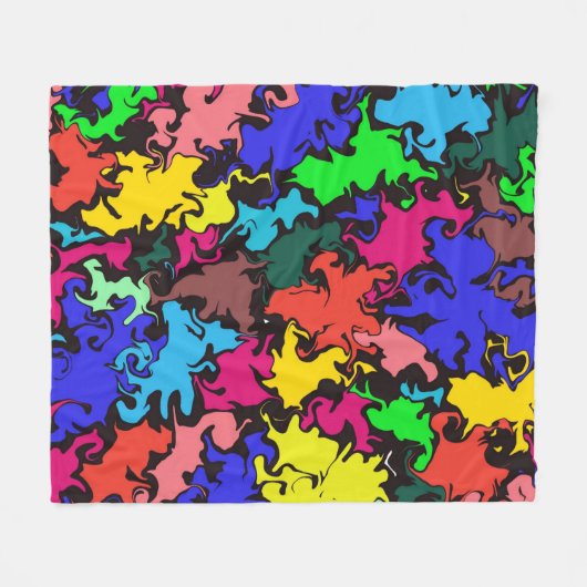 Abstracte kleurrijke draai / fleece deken (Voorkant (Horizontaal))