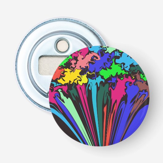 Abstracte kleurrijke draai / gekleurd / button flesopener (Voorkant)