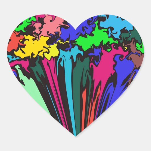 Abstracte kleurrijke draai / gekleurd / hart sticker (Voorkant)