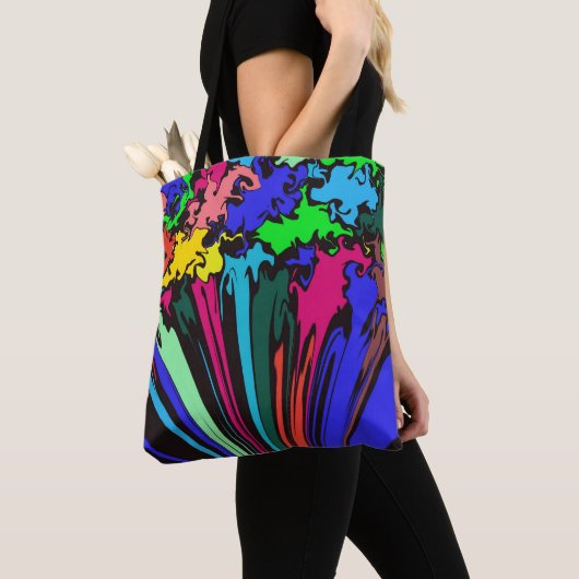 Abstracte kleurrijke draai / gekleurd / tote bag (Dichtbij)