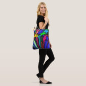 Abstracte kleurrijke draai / gekleurd / tote bag (Op model)