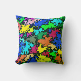 Abstracte kleurrijke draai / Greenleaf / Kussen