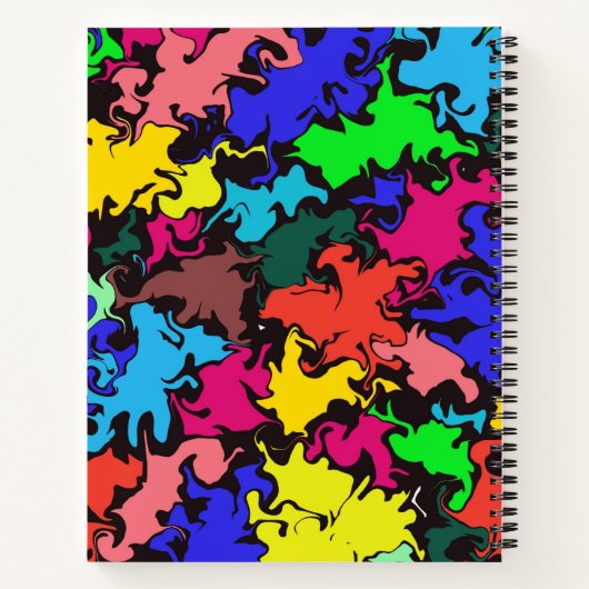 Abstracte kleurrijke draai/journaal notitieboek (Achterkant)