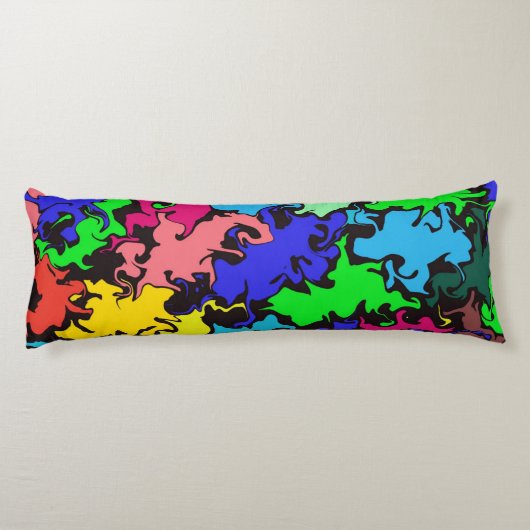 Abstracte kleurrijke draai / lichaamskussen (Achterkant)