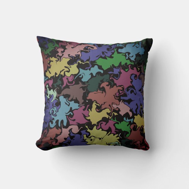 Abstracte kleurrijke draai / mist / kussen (Voorkant)