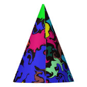 Abstracte kleurrijke draai/papier feesthoedjes (Achterkant)