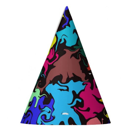 Abstracte kleurrijke draai/papier feesthoedjes (Links)