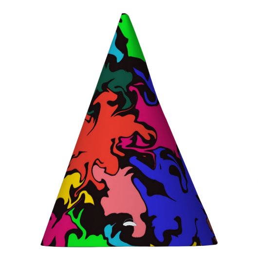 Abstracte kleurrijke draai/papier feesthoedjes (Rechts)