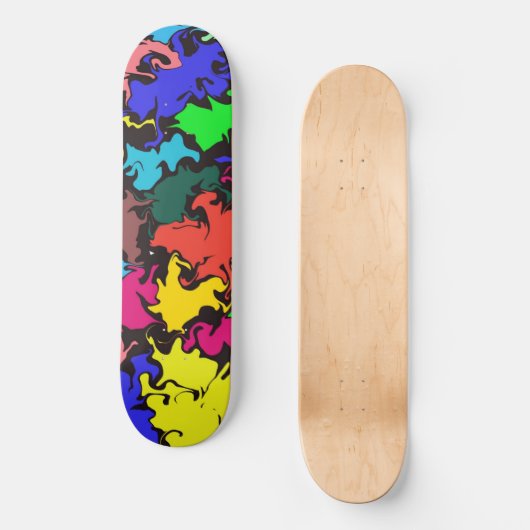 Abstracte kleurrijke draai / persoonlijk skateboard (Voorkant)