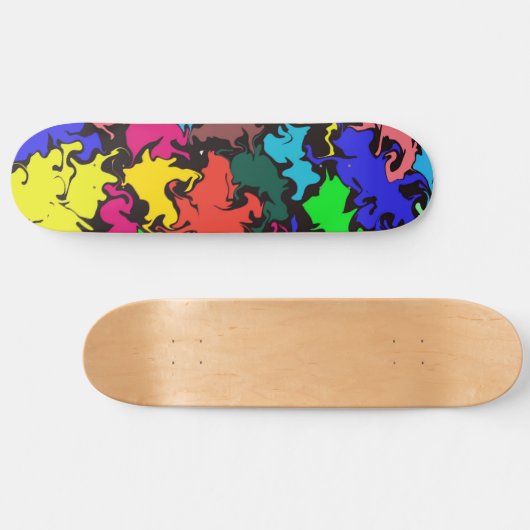 Abstracte kleurrijke draai / persoonlijk skateboard (Horizontaal)