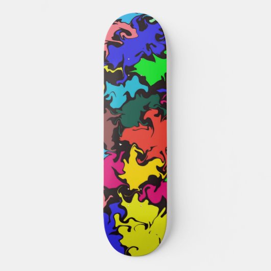 Abstracte kleurrijke draai / persoonlijk skateboard (Voorkant)