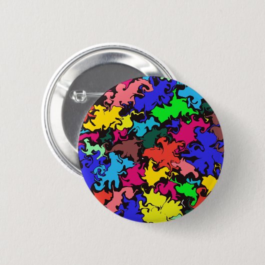 Abstracte kleurrijke draai / ronde button 5,7 cm (Voorkant /achterkant)