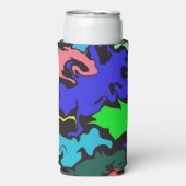 Abstracte kleurrijke draai / seltzer blikjeskoeler (Seltzer Voorkant)