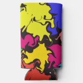 Abstracte kleurrijke draai / seltzer blikjeskoeler (Achterkant)