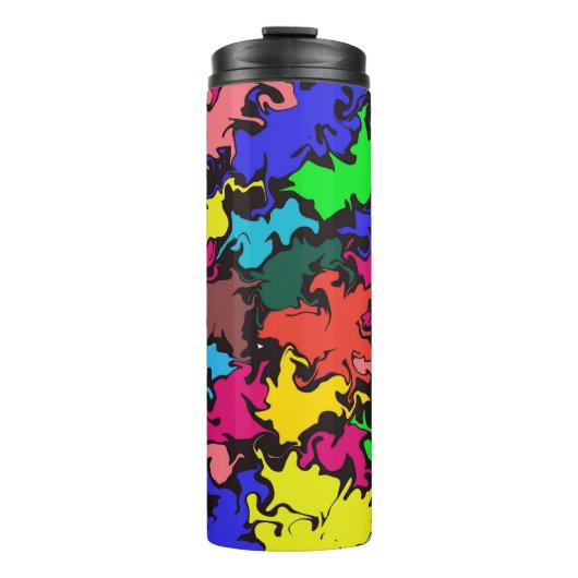 Abstracte kleurrijke draai / thermosbeker (Voorkant)