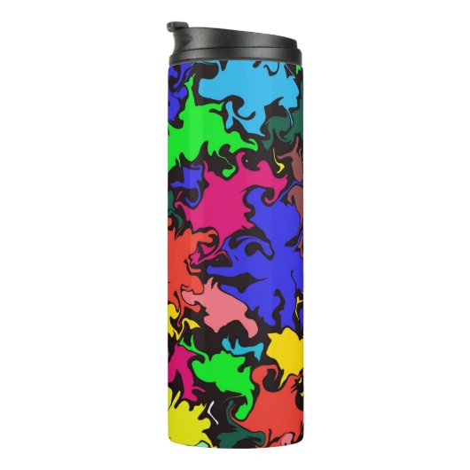 Abstracte kleurrijke draai / thermosbeker (Geroteerd rechts)