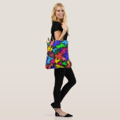 Abstracte kleurrijke draai / tote bag (Op model)